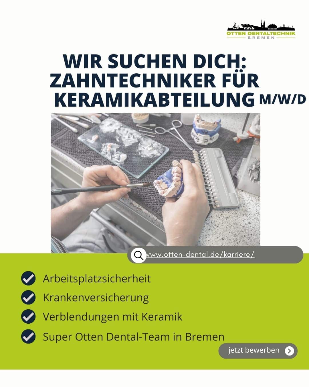 Otten Dental - Karriere als Zahntechniker (m/w/d) in der Keramikabteilung Otten Dental - Karriere als Zahntechniker (m/w/d) in der Keramikabteilung
