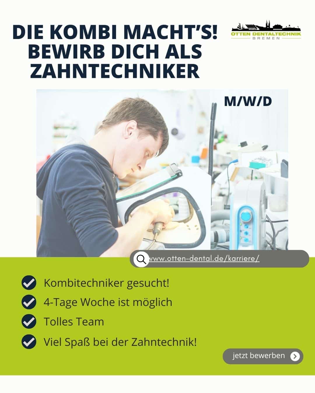 Otten Dental - Karriere als Kombitechniker (m/w/d) Otten Dental - Karriere als Kombitechniker (m/w/d)
